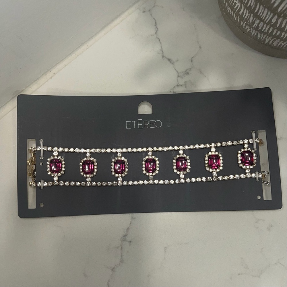 Red and Silver Choker Necklace